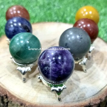 7 Chakra Gemstone Balls Set | 35-40mm