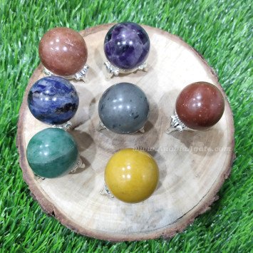 7 Chakra Gemstone Balls Set | 35-40mm