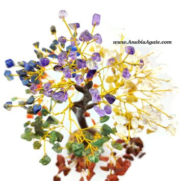 Seven Chakra 300 Gemstone Chips Tree - Natural Healing Crystal Decor