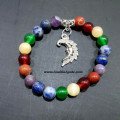 7 Chakra Beads Bracelet with Half Moon Charm - Balance Your Energy