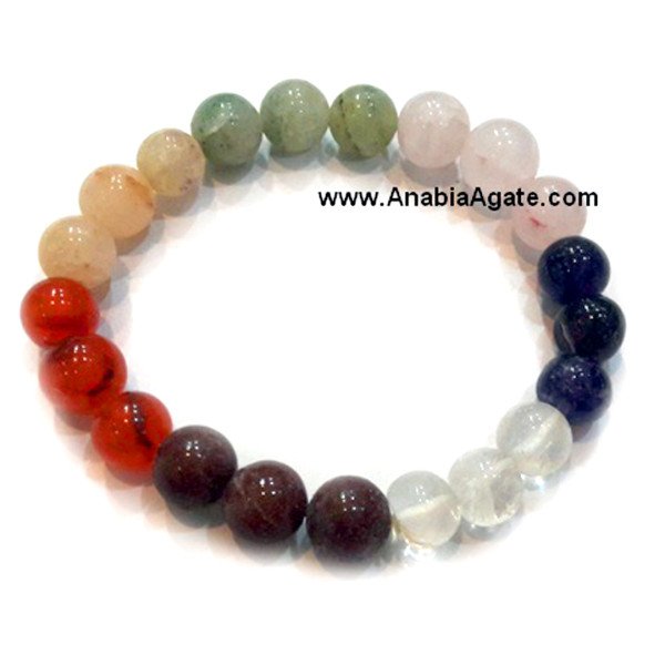 7 Chakra 3 Beads Elastic Bracelet - Balance Your Energy