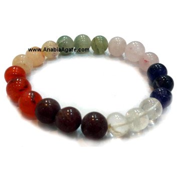 7 Chakra 3 Beads Elastic Bracelet - Balance Your Energy