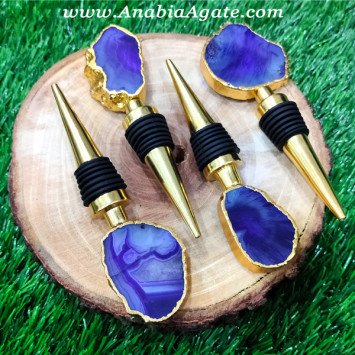 Agate Wine Bottle Stopper & Savers | Wholesale Agate Unique Kitchen items