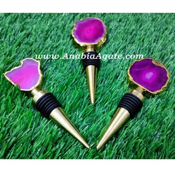 Unique Agate Coaster Slice Bottle Stopper - Stylish and Functional Home Accessory