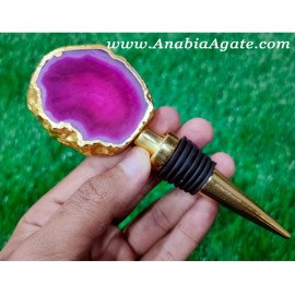 Unique Agate Coaster Slice Bottle Stopper - Stylish and Functional Home Accessory