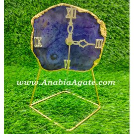 Wholesale Agate Coaster Clock with Metal Stand - Unique Home Decor Piece