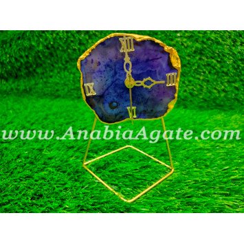 Wholesale Agate Coaster Clock with Metal Stand - Unique Home Decor Piece