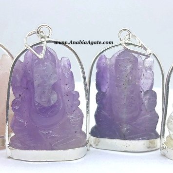 Amethyst Carved Ganesha Pendant - A Divine and Elegant Jewelry Piece