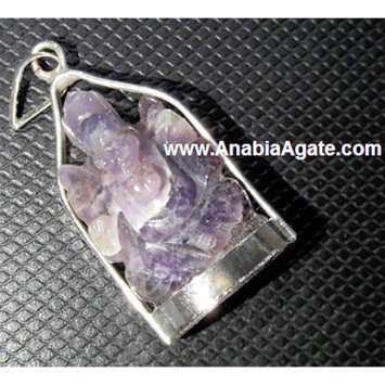 Amethyst Carved Ganesha Pendant - A Divine and Elegant Jewelry Piece
