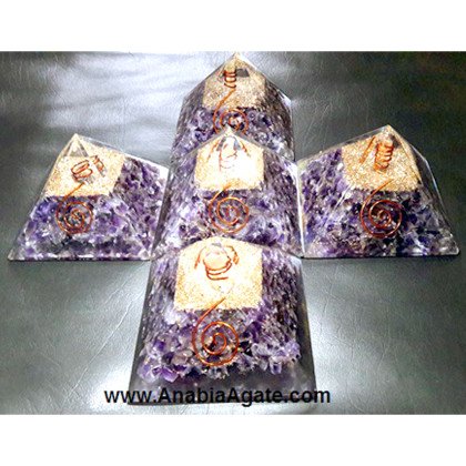 Amethyst Orgone Pyramid (100 Pcs) | Best Quality Orgonite Pyramids Wholesale