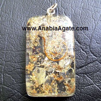 Amethyst Rectangle Orgone Pendant - Spiritual Healing Jewelry