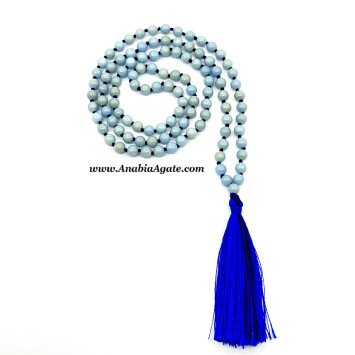 Angelite Japa Mala for Meditation and Healing