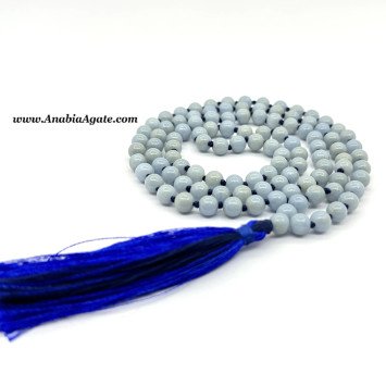 Angelite Japa Mala for Meditation and Healing