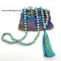 Angelite & Amazonite Beads Japa Mala - Handmade Meditation Beads