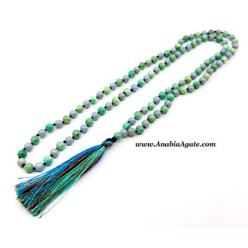Angelite & Amazonite Beads Japa Mala - Handmade Meditation Beads