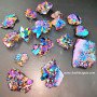 Titanium Aura Quartz Cluster Stone - Natural Healing Crystal for Energy and Protection