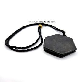 Black Tourmaline Hexagon Shape Necklace