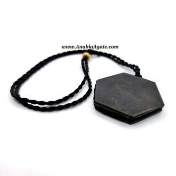 Black Tourmaline Hexagon Shape Necklace