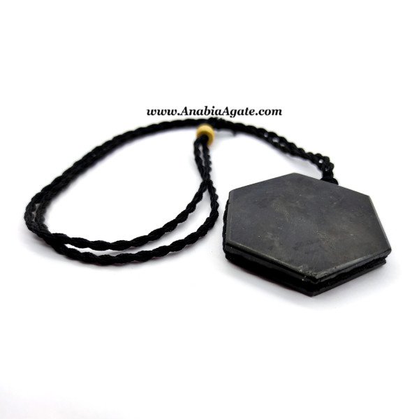 Black Tourmaline Hexagon Shape Necklace