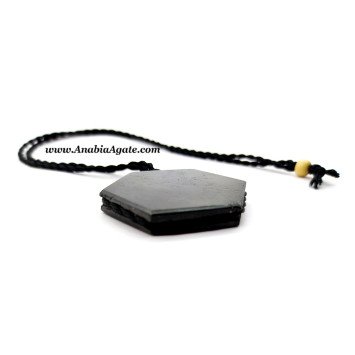 Black Tourmaline Hexagon Shape Necklace