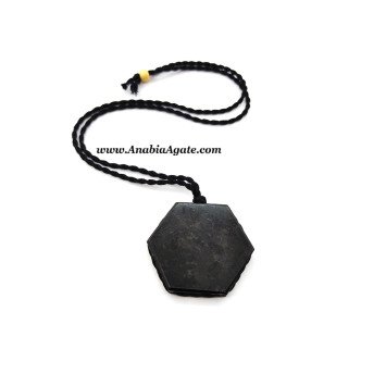 Black Tourmaline Hexagon Shape Necklace
