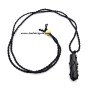 Black Tourmaline 3 Faceted Tower Netted Necklace