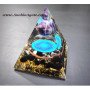 Black Tourmaline Orgone Pyramid with Amethyst Ball – Energy Protection & Healing