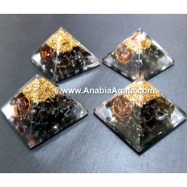 Black Obsidian Orgone Baby Pyramid for Energy Protection and Balance