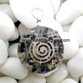 Black Tourmaline Orgone Pendant with Engraved Cho Ku Rei Reiki Symbol | Protection Jewelry