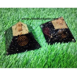 Black Tourmaline Orgone Pyramid | 70-80mm Size - Energy Healing Crystal