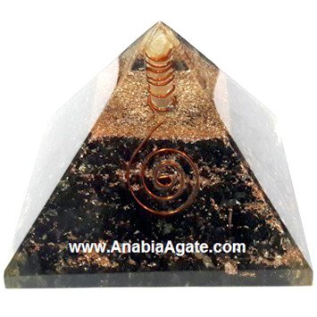 Black Tourmaline Orgone Pyramid with Crystal Point | Energy Healing Tool