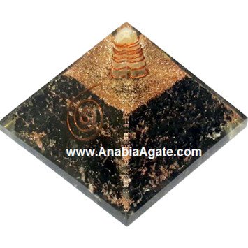 Black Tourmaline Orgone Pyramid with Crystal Point | Energy Healing Tool