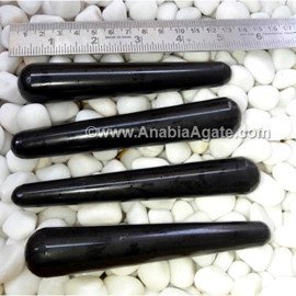 Black Tourmaline Smooth Massage Wand | 5-7 Inch Size