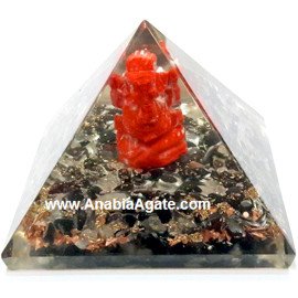 Black Tourmaline Crystal Quartz Orgone Ganesha Pyramid - Energize & Protect
