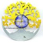 Blue Onyx Coaster Plated Clock | Elegant Home Decor Accessory