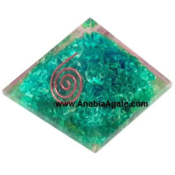 Blue Color Dyed Orgone Pyramid - Energize Your Space with Healing Crystals