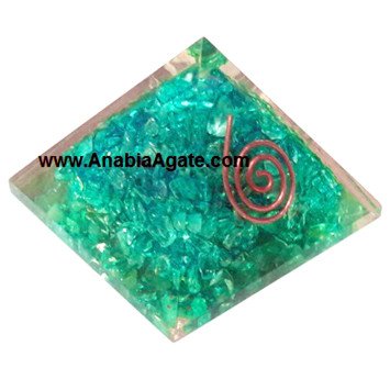 Blue Color Dyed Orgone Pyramid - Energize Your Space with Healing Crystals