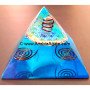 Blue Color Orgone Pyramid With Flower of Life