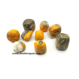 Bumblebee Jasper Tumbled Stones - Natural Yellow and Black Gemstones