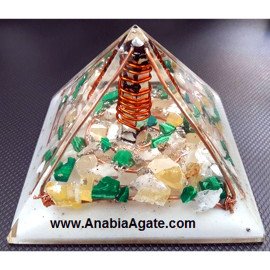 Cage Orgone Pyramid With Wire Wrapped Point - Wholesale