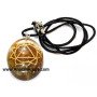 Camel Agate Manipura Chakra Engraved Orgone Oval Pendant