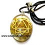Camel Agate Manipura Chakra Engraved Orgone Oval Pendant