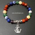 7 Chakra Beads Bracelet with Anchor Charm | Balance Your Energy