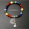 7 Chakra Beads Bracelet with Angel Charm - Balancing Energy Jewelry