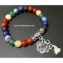7 Chakra Beads Bracelet with Angel Charm - Balancing Energy Jewelry