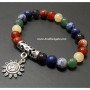 Seven Chakra Bracelet with Sun Charm - Balance Your Energy