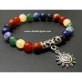 Seven Chakra Bracelet with Sun Charm - Balance Your Energy