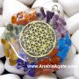Chakra Orgone Octagon Pendant with Metal Flower of Life