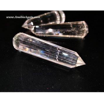 AA-Grade Clear Crystal Quartz 16 Faceted Massage Wands - Healing Crystals for Massage Therapy