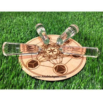 AA-Grade Clear Crystal Quartz 16 Faceted Massage Wands - Healing Crystals for Massage Therapy